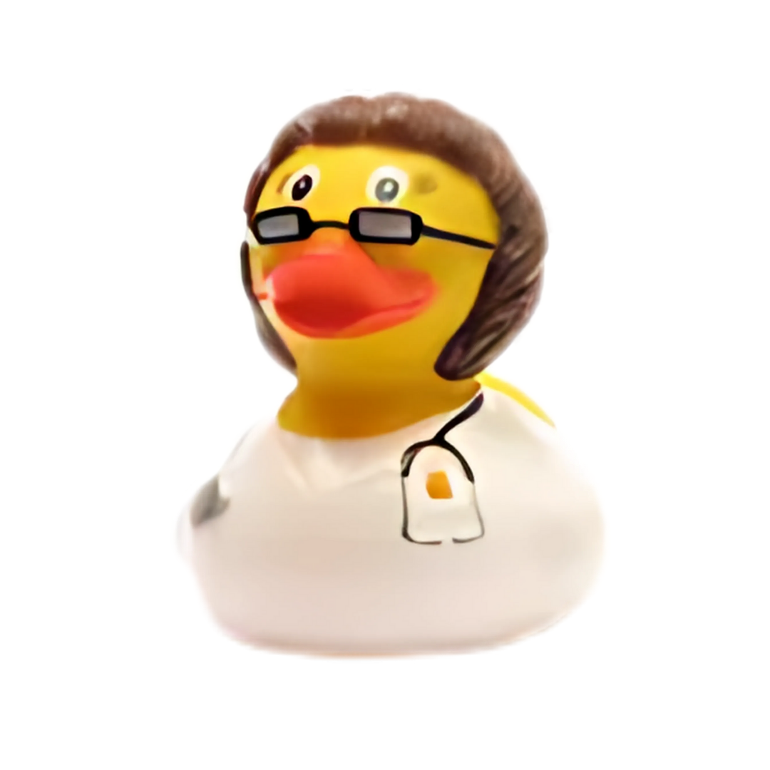 Brunette Female Doctor Rubber Duck