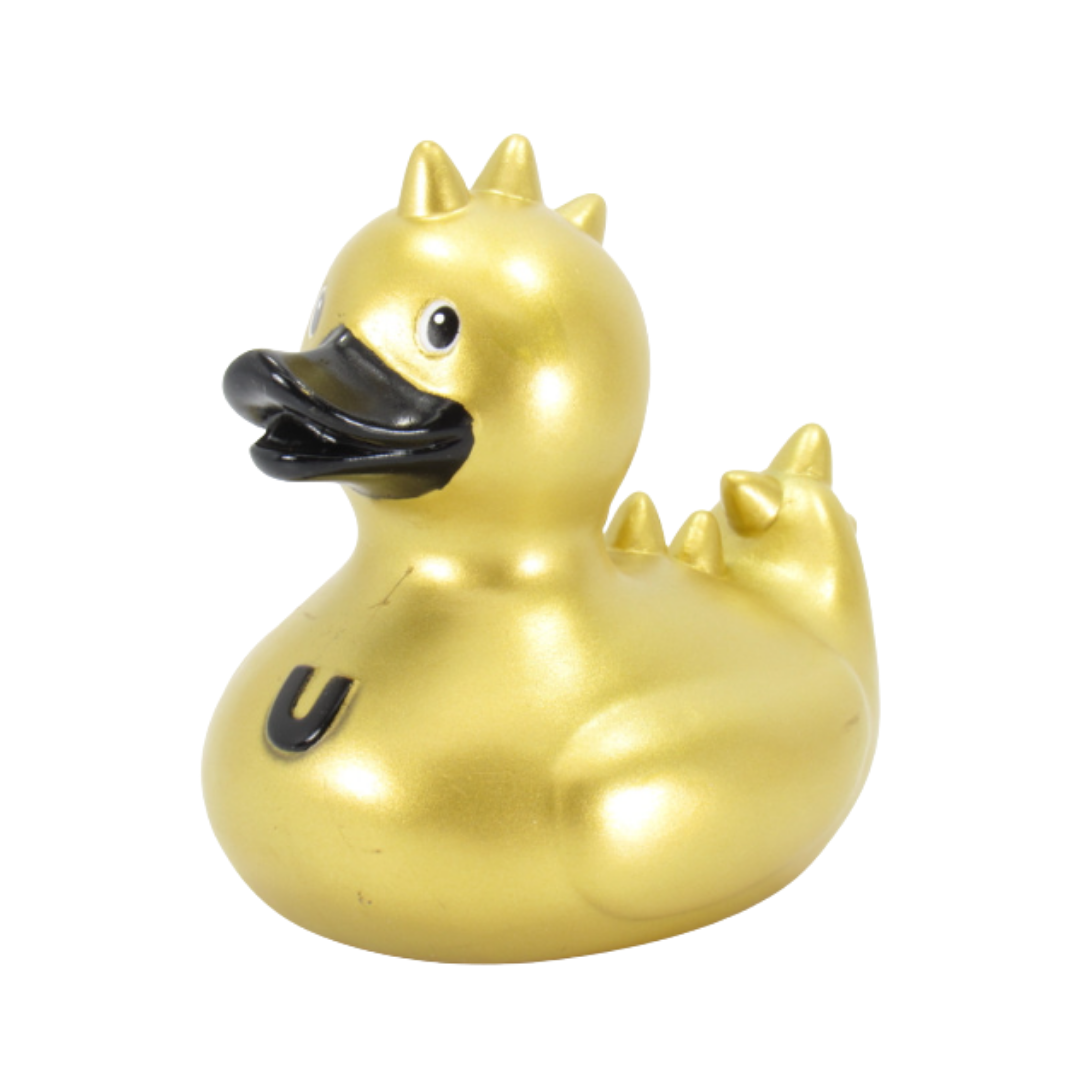 Gold Feather Rubber Duck