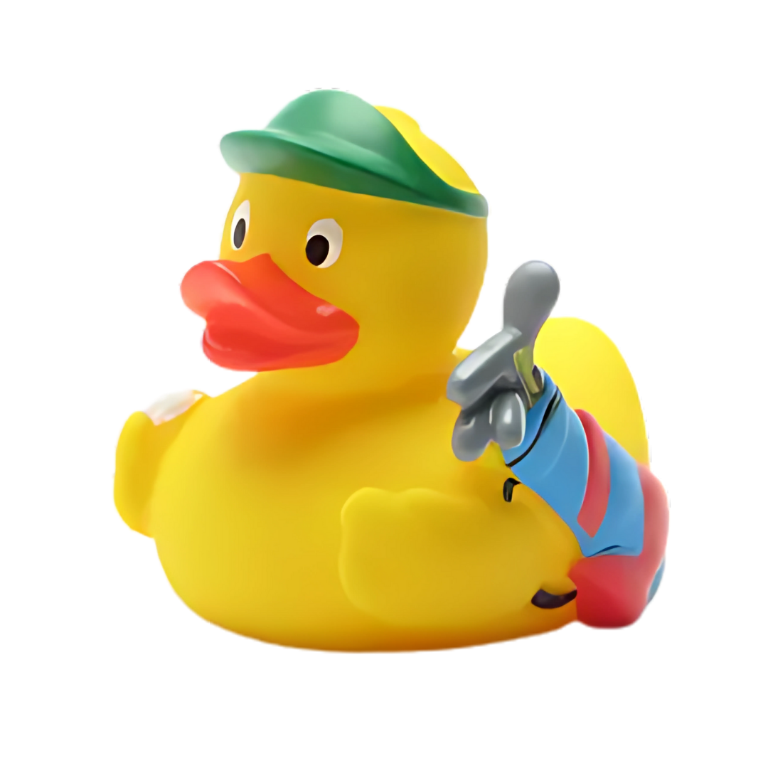 Golf w/Green Hat Rubber Duck