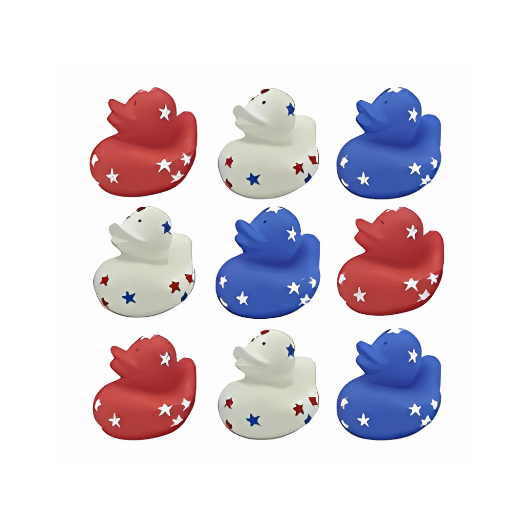 Mini Red, White and Blue Duck Rubber Duck