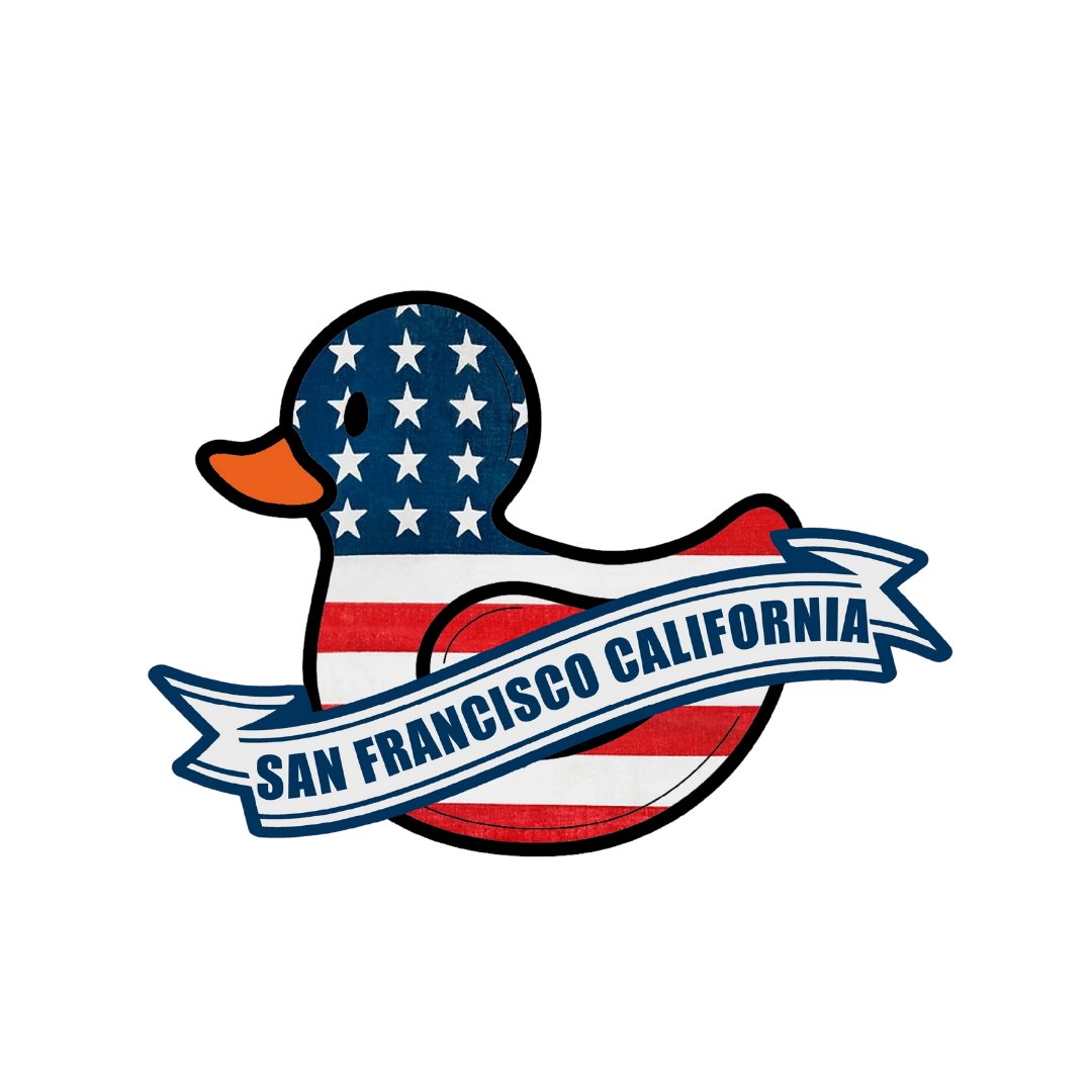 Stars and Stripes Rubber Duck Sticker