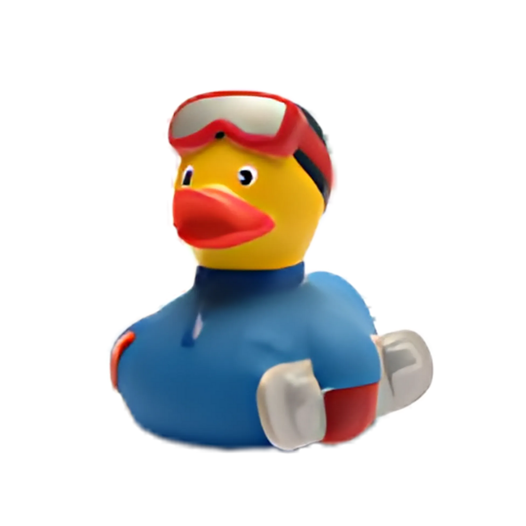 Snowboarder/Blue Rubber Duck