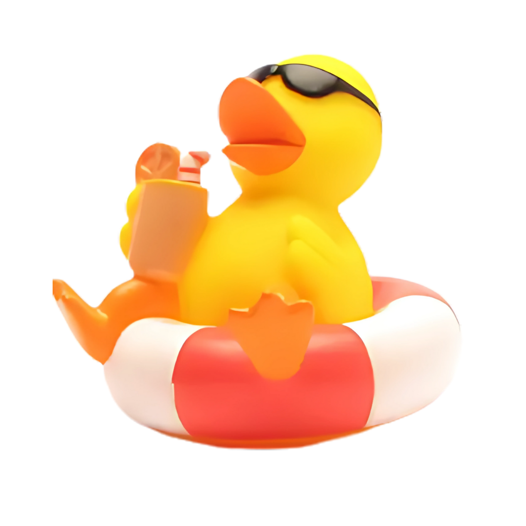Swimmer w/ Drink Rubber Duck