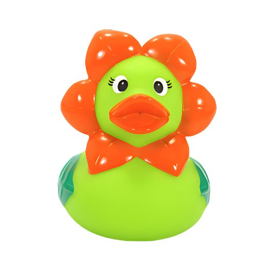 Green Sunflower Rubber Duck