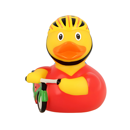 Cycling Rubber Duck - red shirt