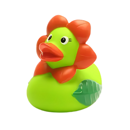 Green Flower Rubber Duck