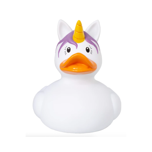 White Unicorn Duck (purple hair)