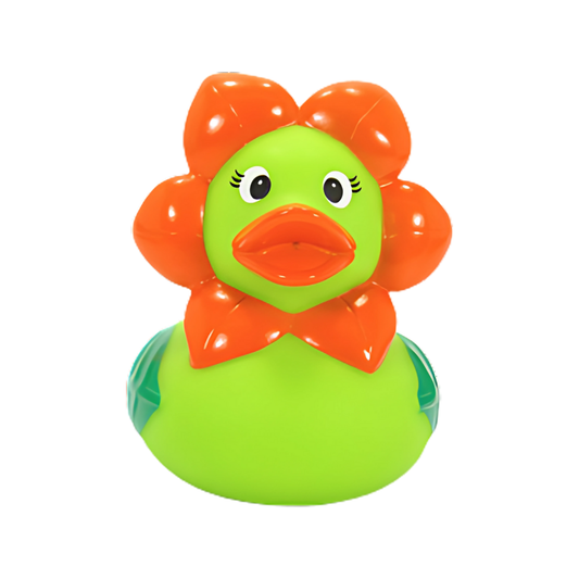 Green Sunflower Rubber Duck