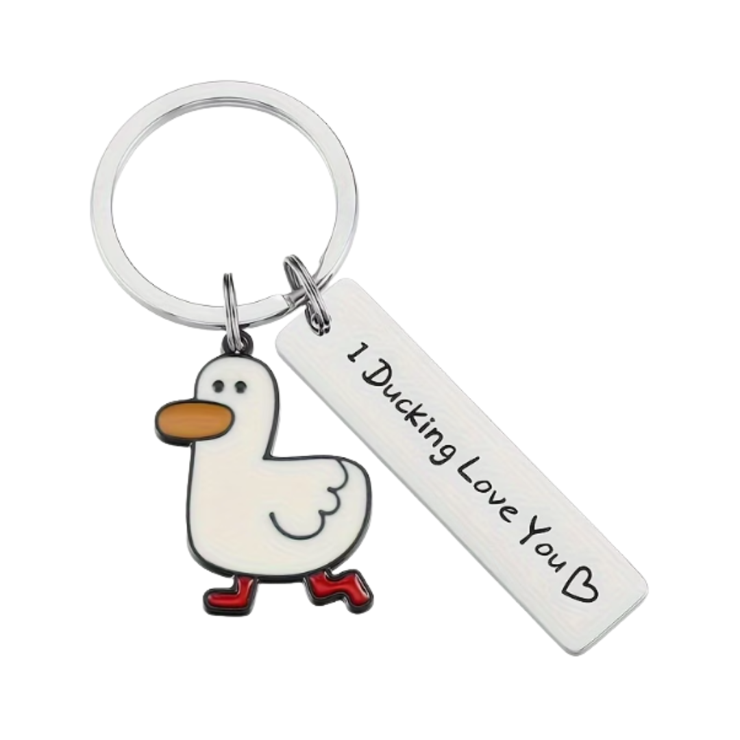 I Ducking Love You Keychain - White