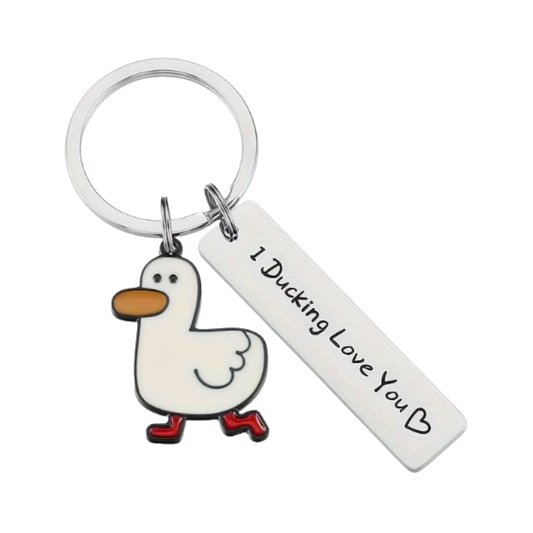 I Ducking Love You Keychain - White