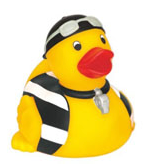 Referee Blk./Wht. Rubber Duck