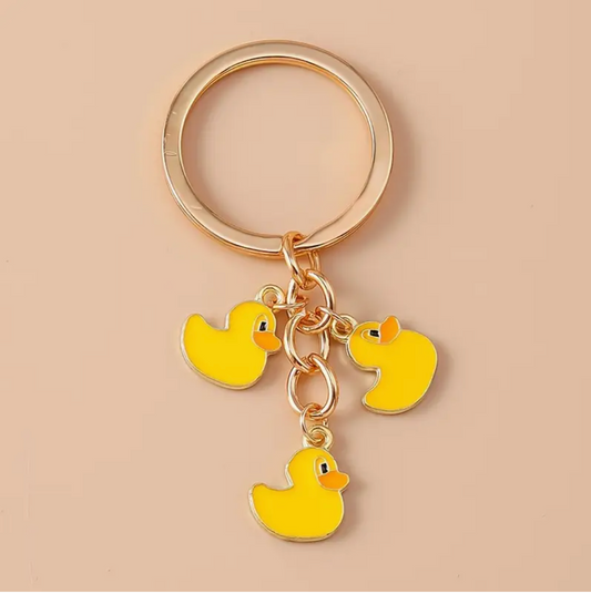 Gold Ducky Enamel Key Chain